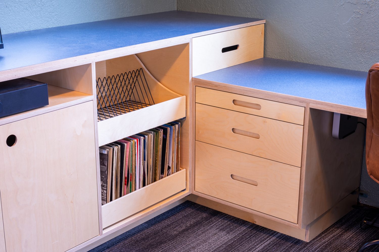 Custom Office Cabinetry with textured laminate